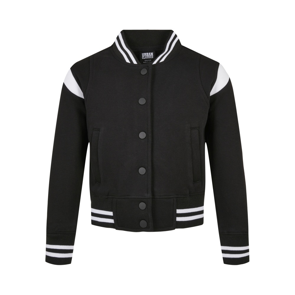 Urban Classics - Inset College Sweat Veste enfant - Noir/Blanc